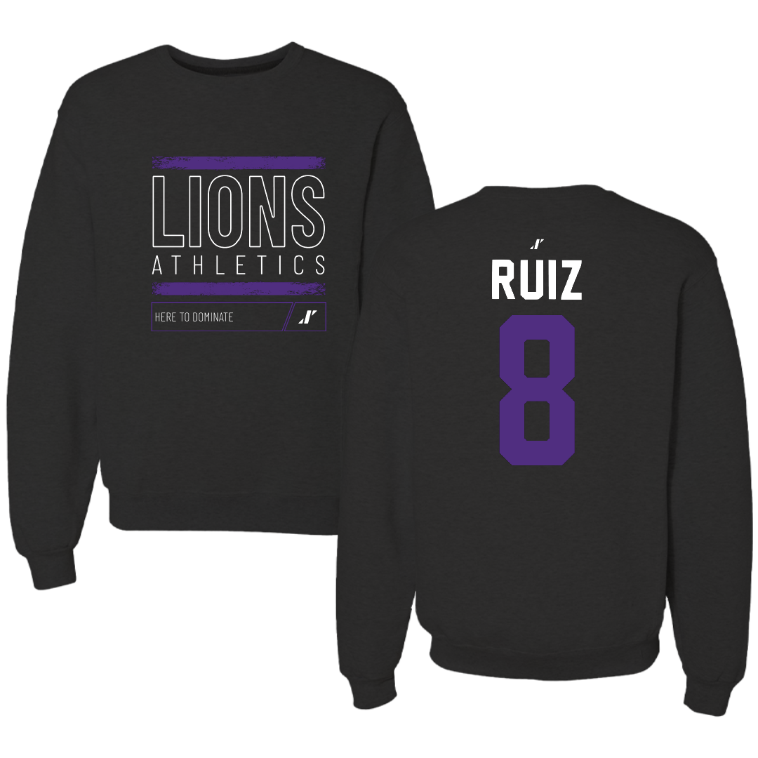 Nelson University Soccer Black Dominate Crewneck - #8 Alejandra Ruiz