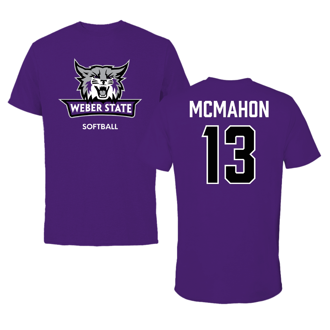 Weber State University Softball Purple Performance Tee - #13 Jordan McMahon
