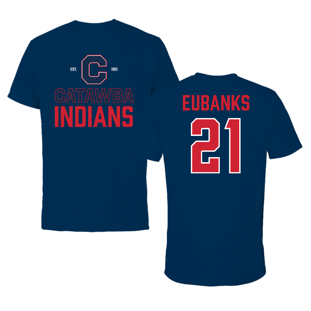 Catawba College Football Navy General Performance Tee - #21 Marion Eubanks