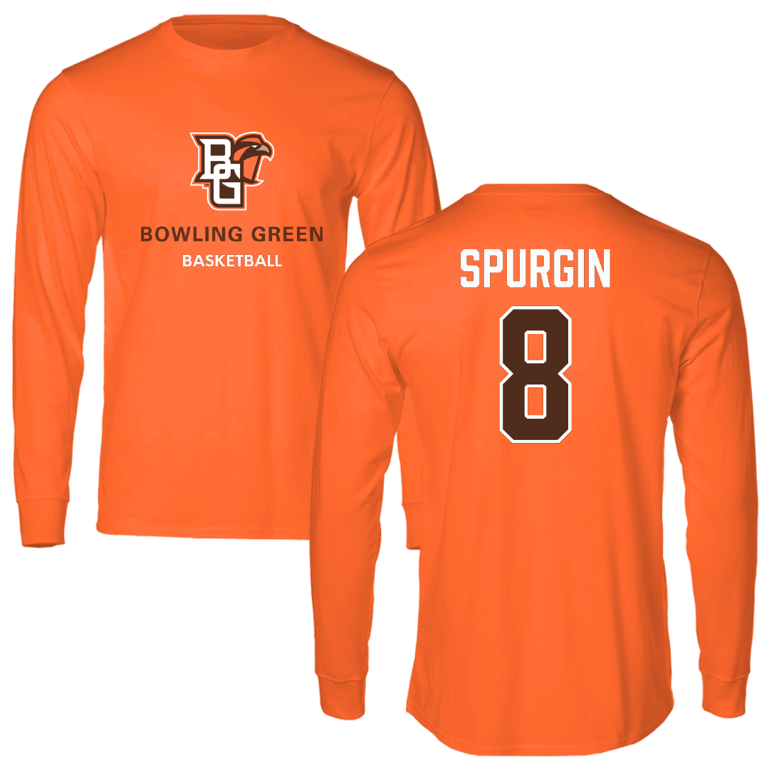 Bowling Green State University Basketball (M) Orange Performance Long Sleeve - #8 Greg Spurgin