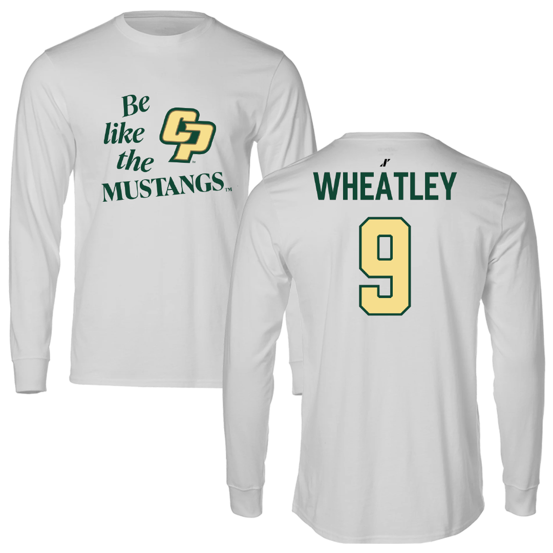 Cal Poly Football Light Gray Be Like Us Performance Long Sleeve - #9 Brooks Wheatley