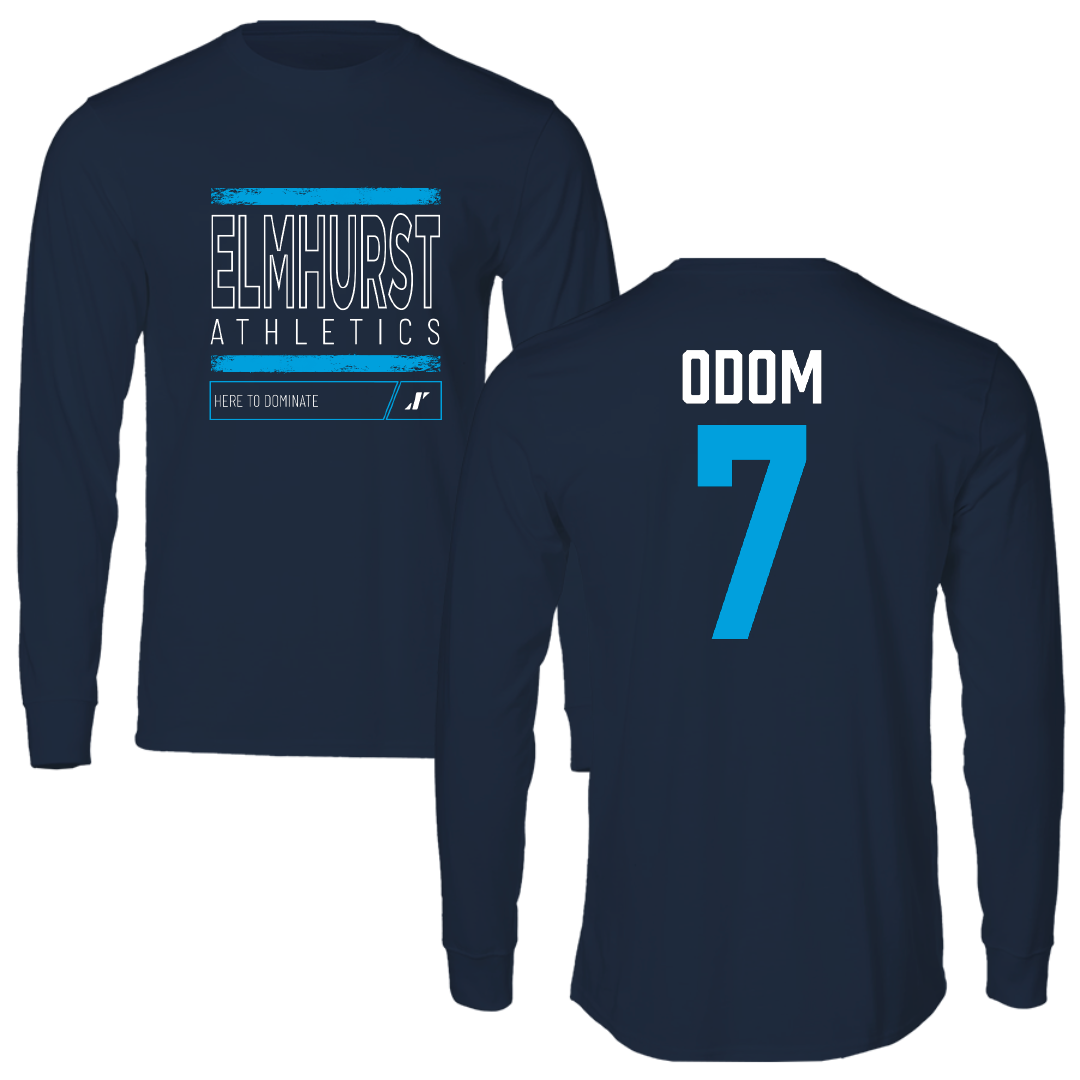 Elmhurst University Football Navy Dominate Long Sleeve - #7 John Odom