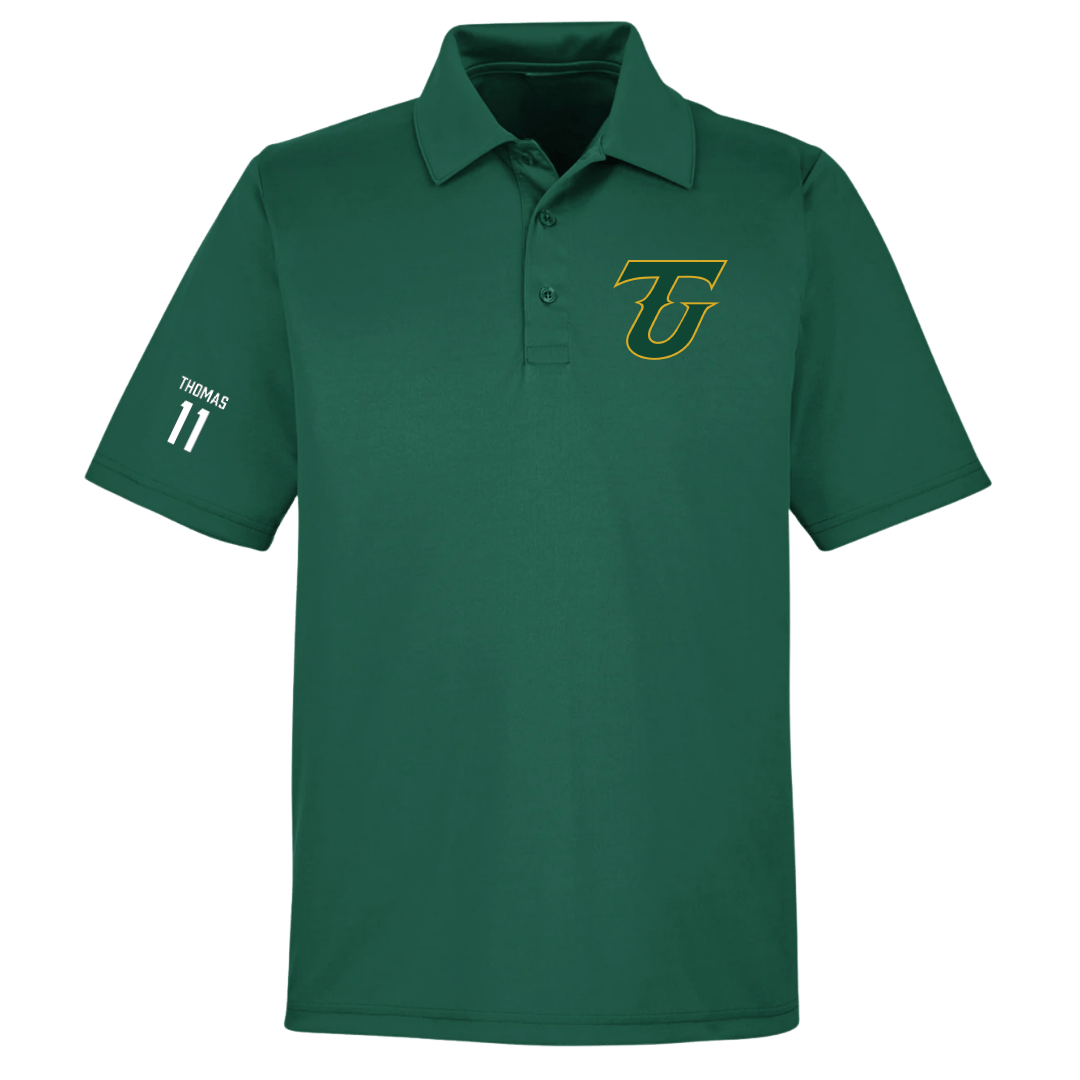 Tiffin University Basketball (M) Forest Green Polo - #11 Naazir Thomas