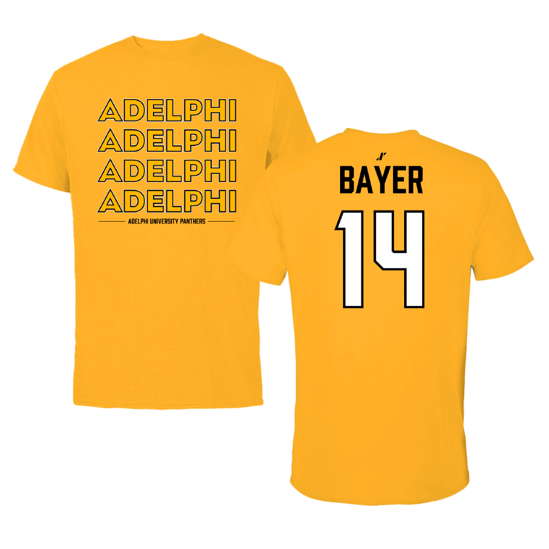 Adelphi University Lacrosse Gold General Performance Tee - #14 Stephen Bayer