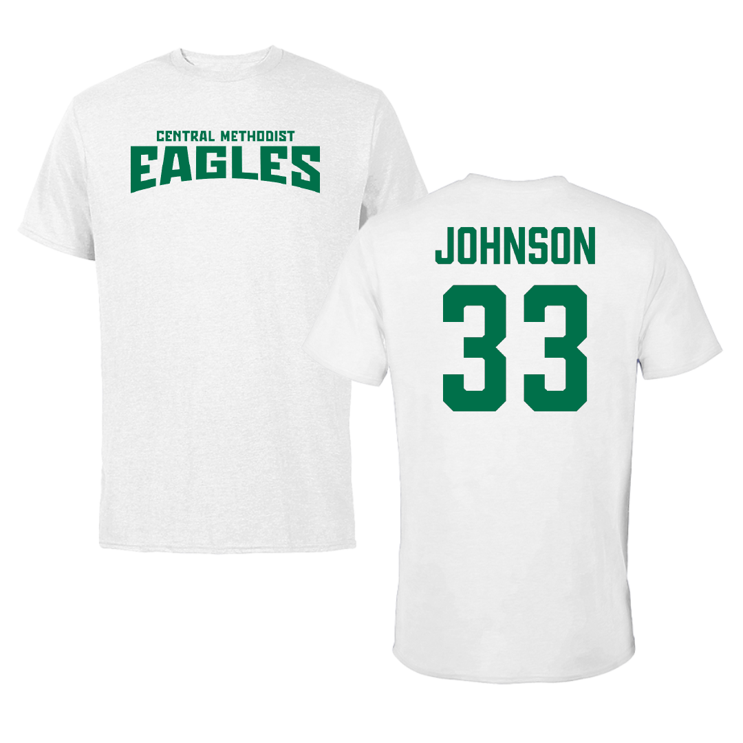 Central Methodist University Basketball (M) White Classic Tee - #33 Kevin Johnson
