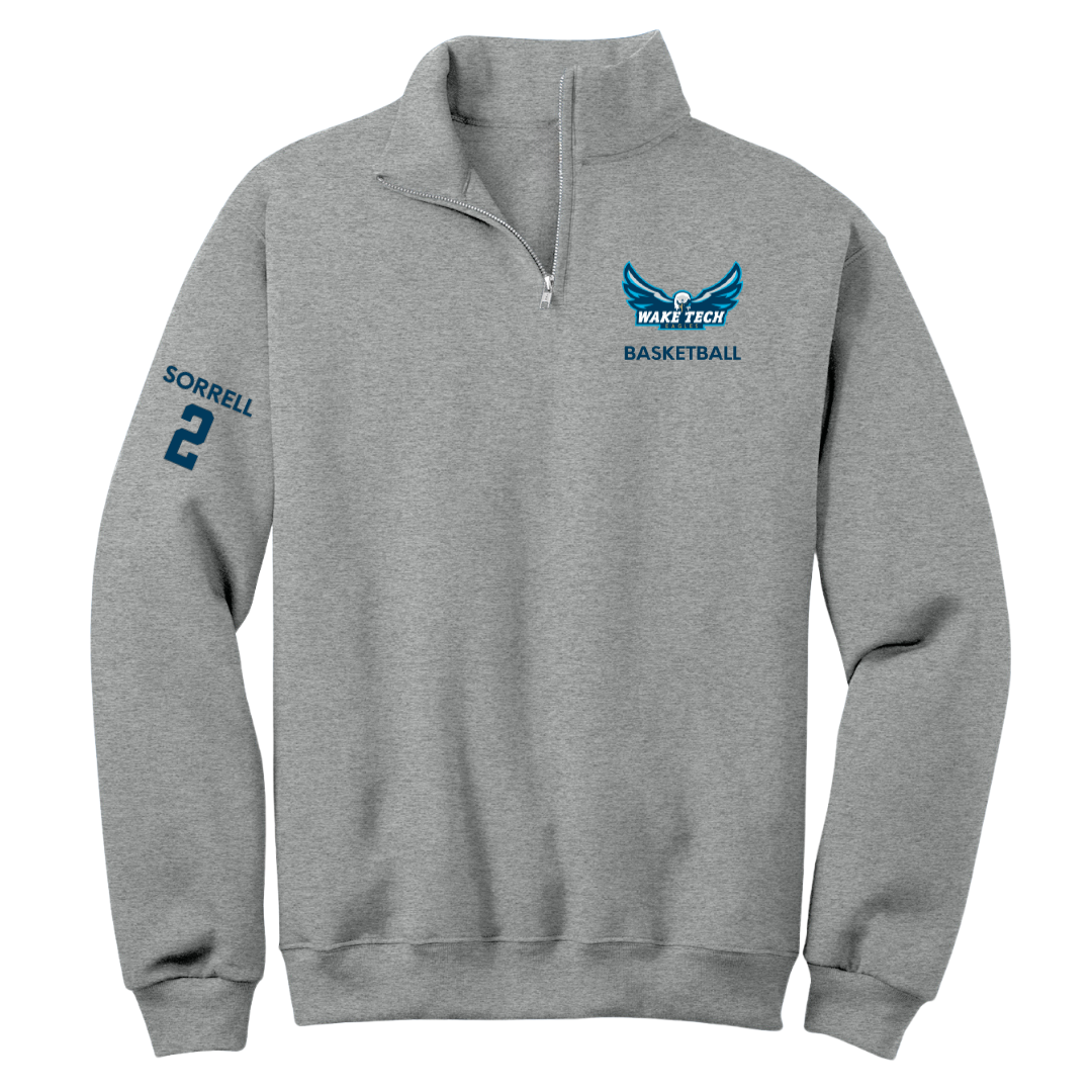 Wake Tech Community College Basketball (M) Sport Gray Quarter-Zip - #2 Sj Sorrell