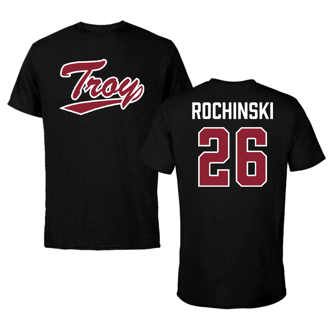 Troy University Softball Black Performance Tee - #26 Kalee Rochinski