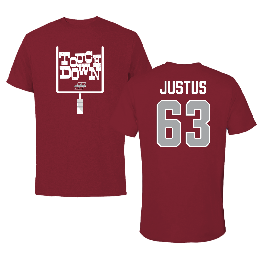 Henderson State University Football Cardinal Touchdown Tee - #63 Conner Justus