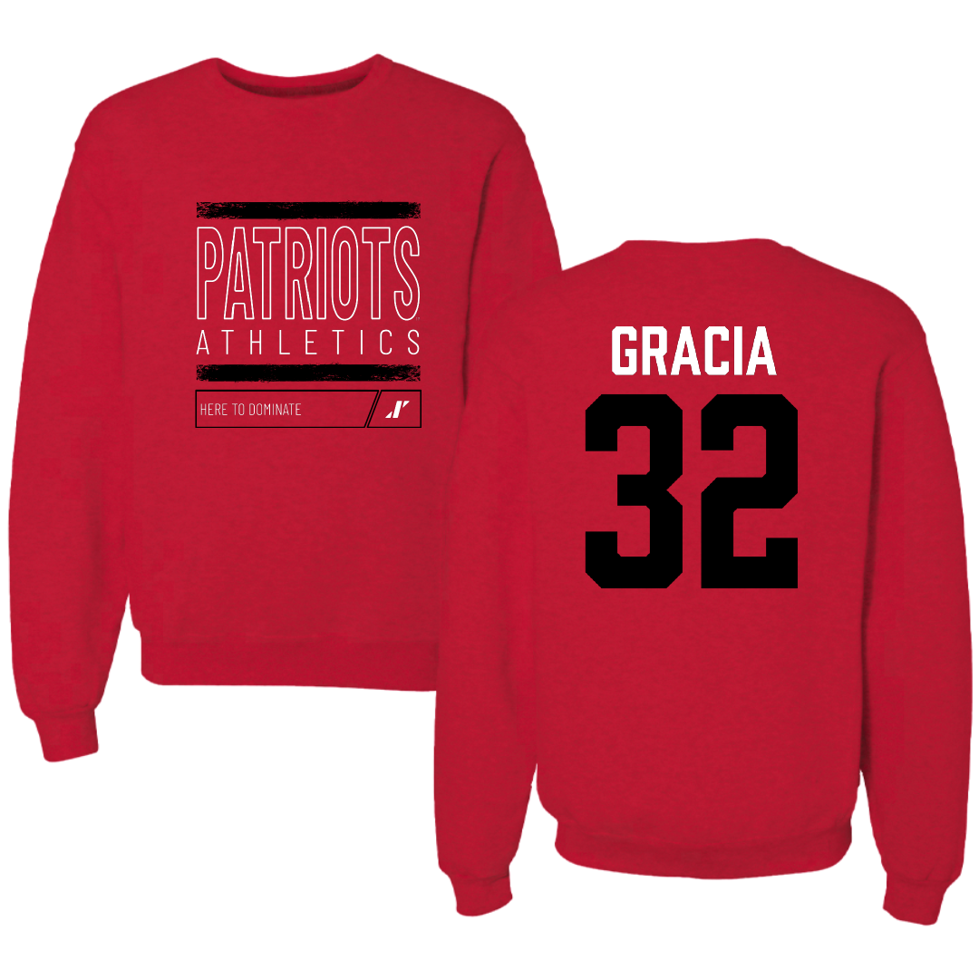 Dallas Baptist University Soccer Red Dominate Crewneck - #32 Mikaela Gracia