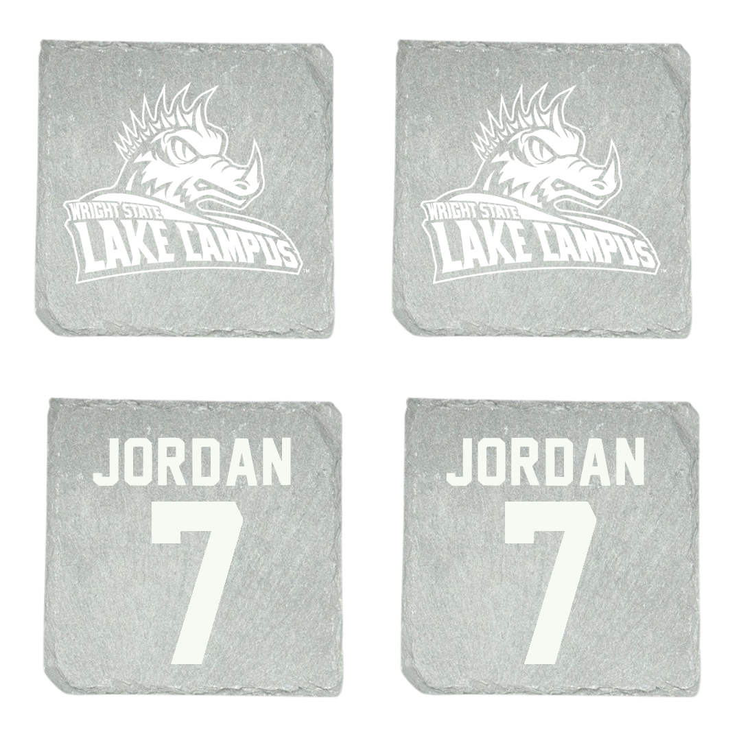 Wright State University Lake Campus Baseball Stone Coaster (4 Pack)  - #7 Braeden Jordan