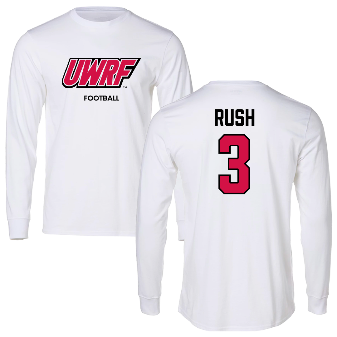 University of Wisconsin-River Falls Football White Performance Long Sleeve - #3 Austin Rush