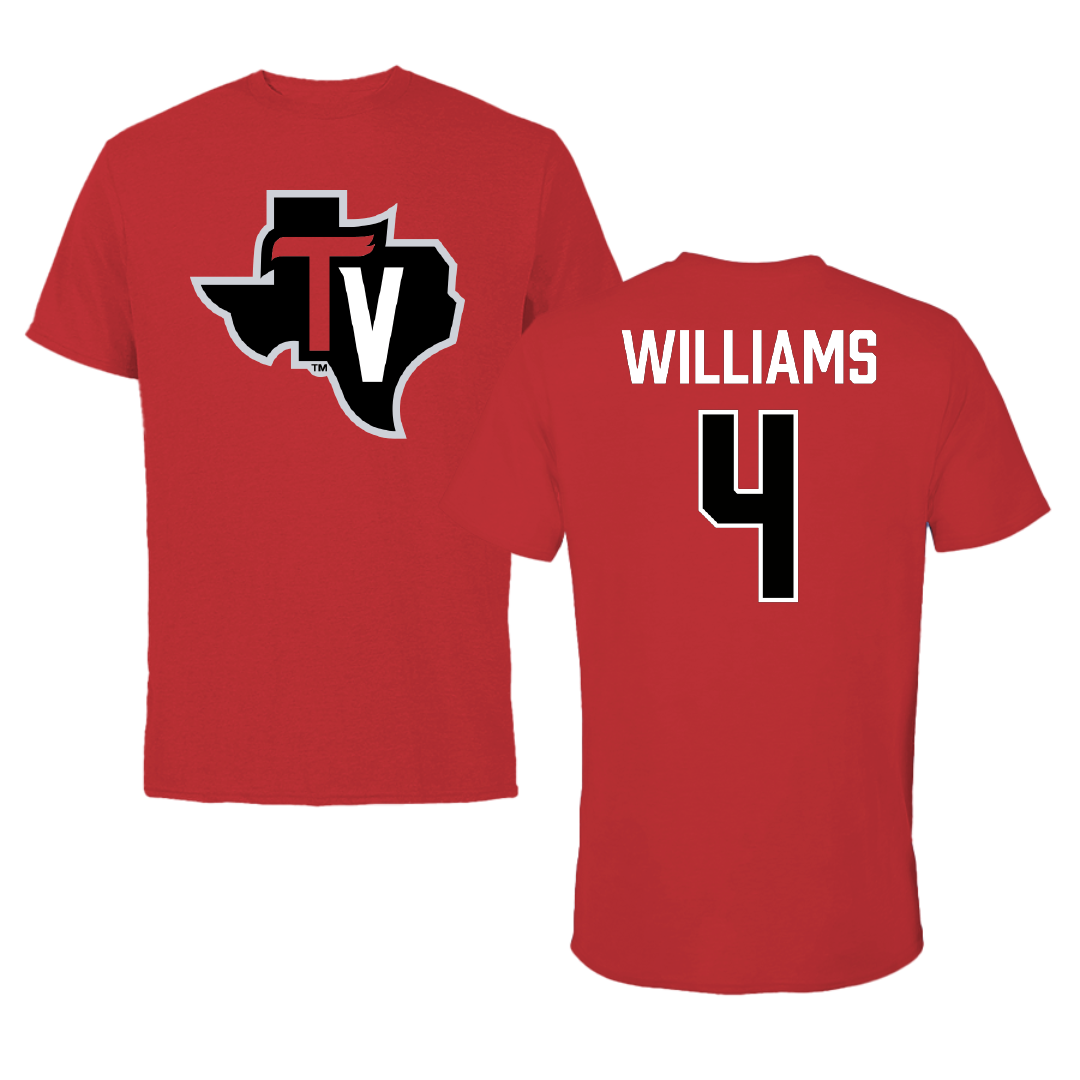 Trinity Valley Community College Football Red State Performance Tee - #4 Jamary Williams