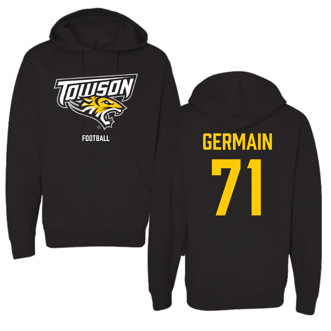 Towson University Football Black Hoodie - #71 Jean Germain