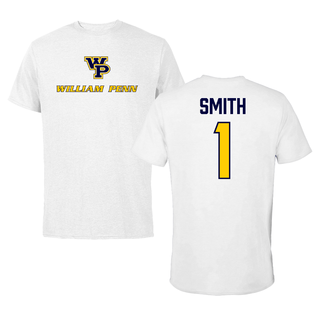 William Penn University Bowling (M) White Performance Tee - #1 Mathew Smith