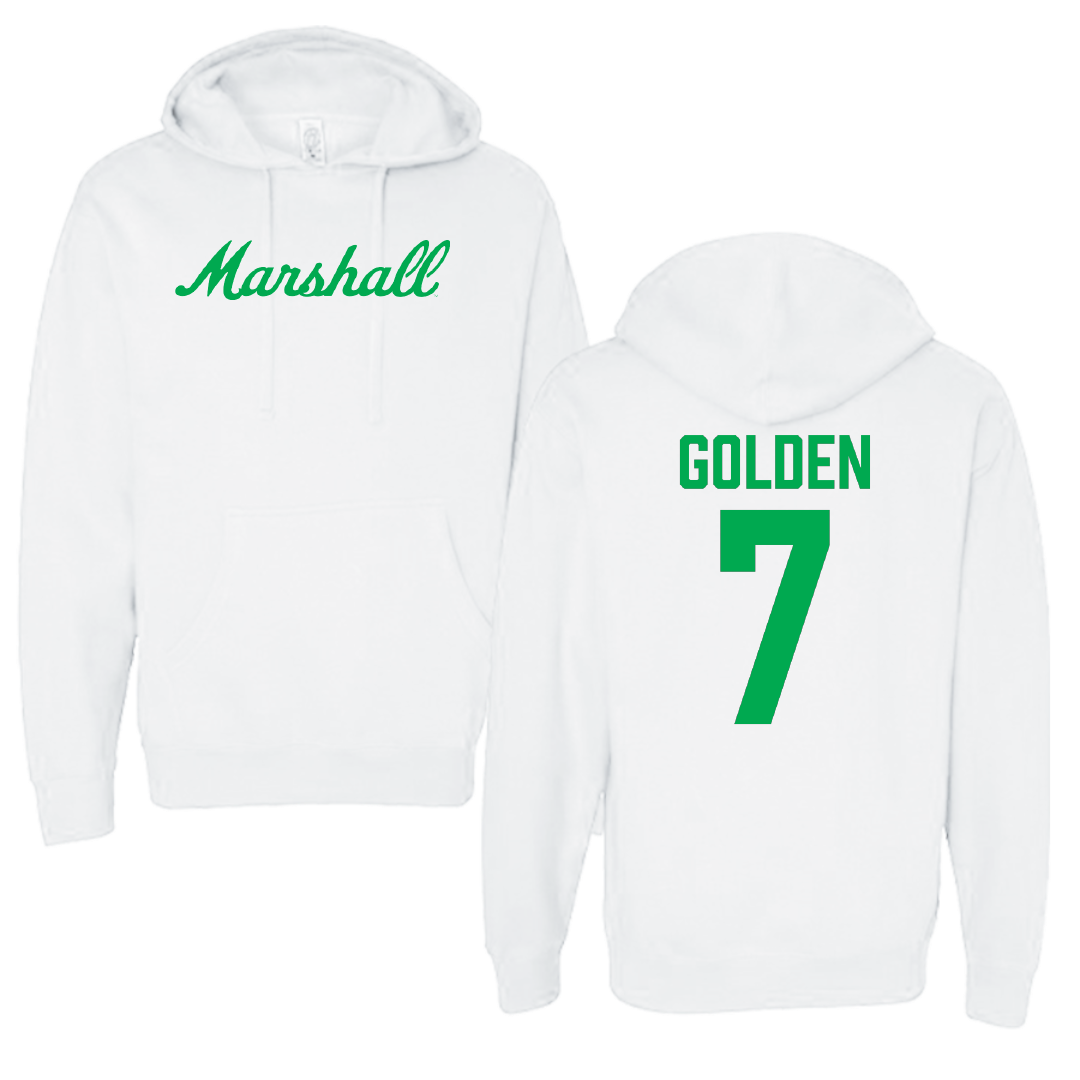 Marshall University Baseball White Hoodie - #7 Jackson Golden