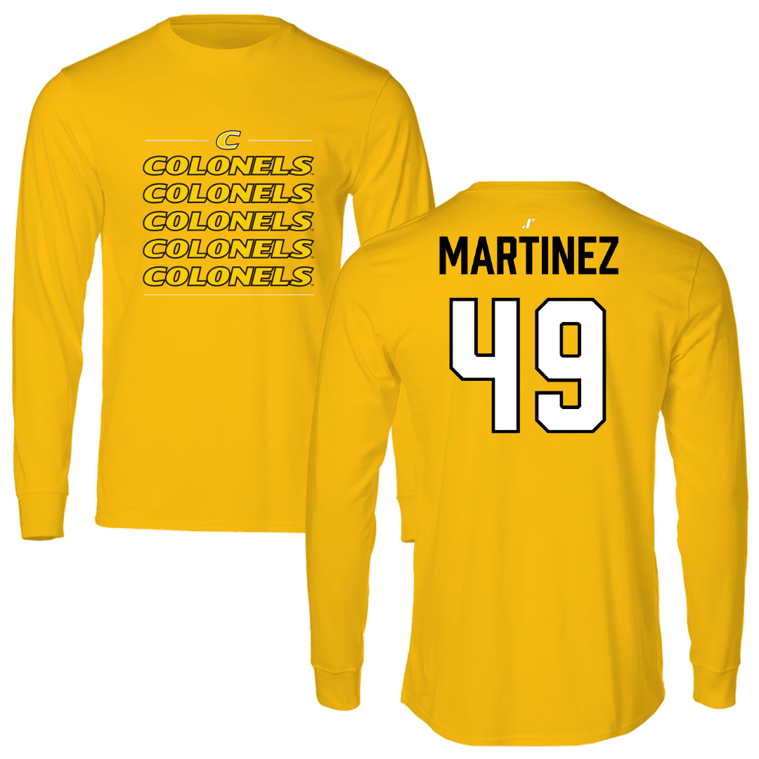Centre College Football Gold General Long Sleeve - #49 Norvis Martinez