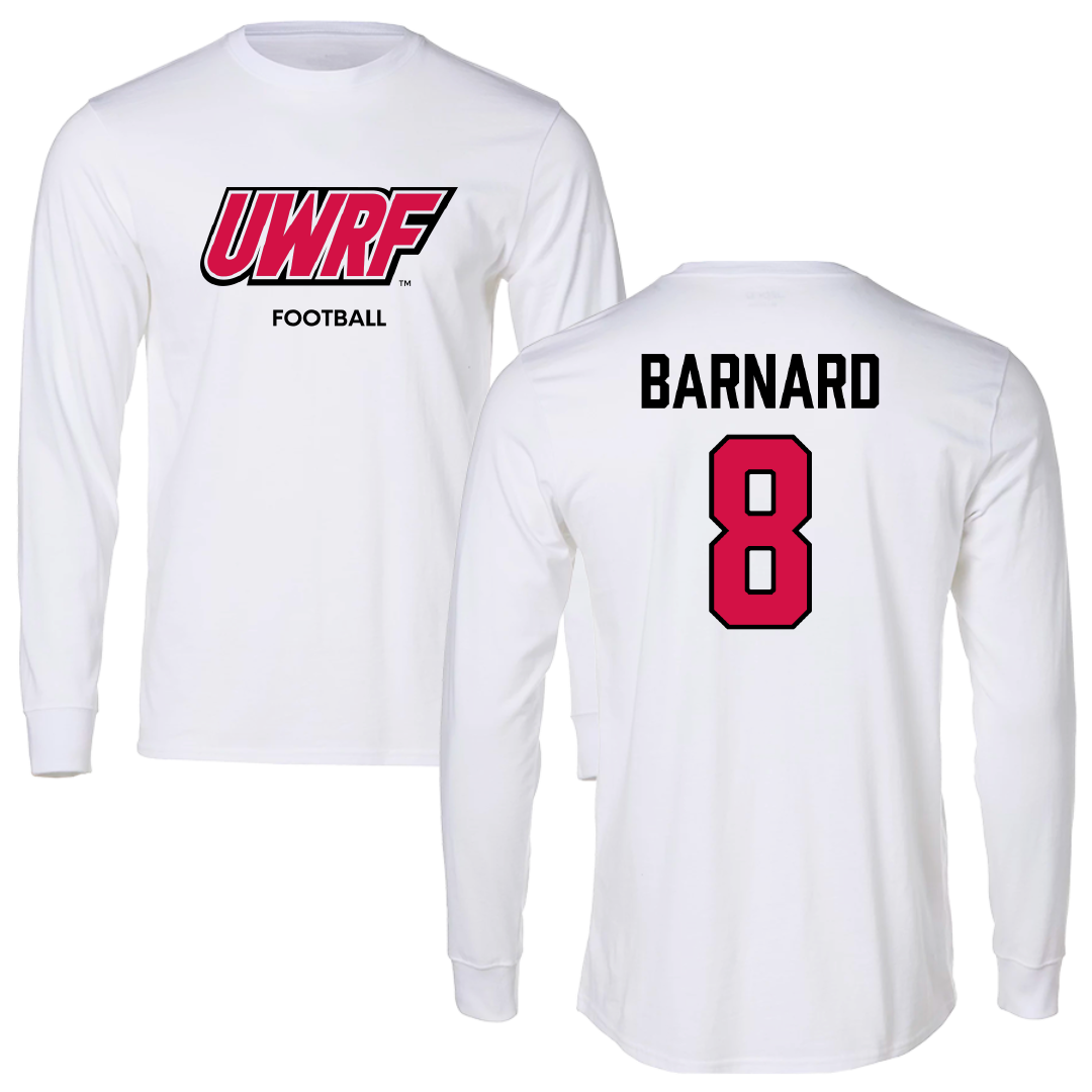 University of Wisconsin-River Falls Football White Long Sleeve - #8 Jake Barnard
