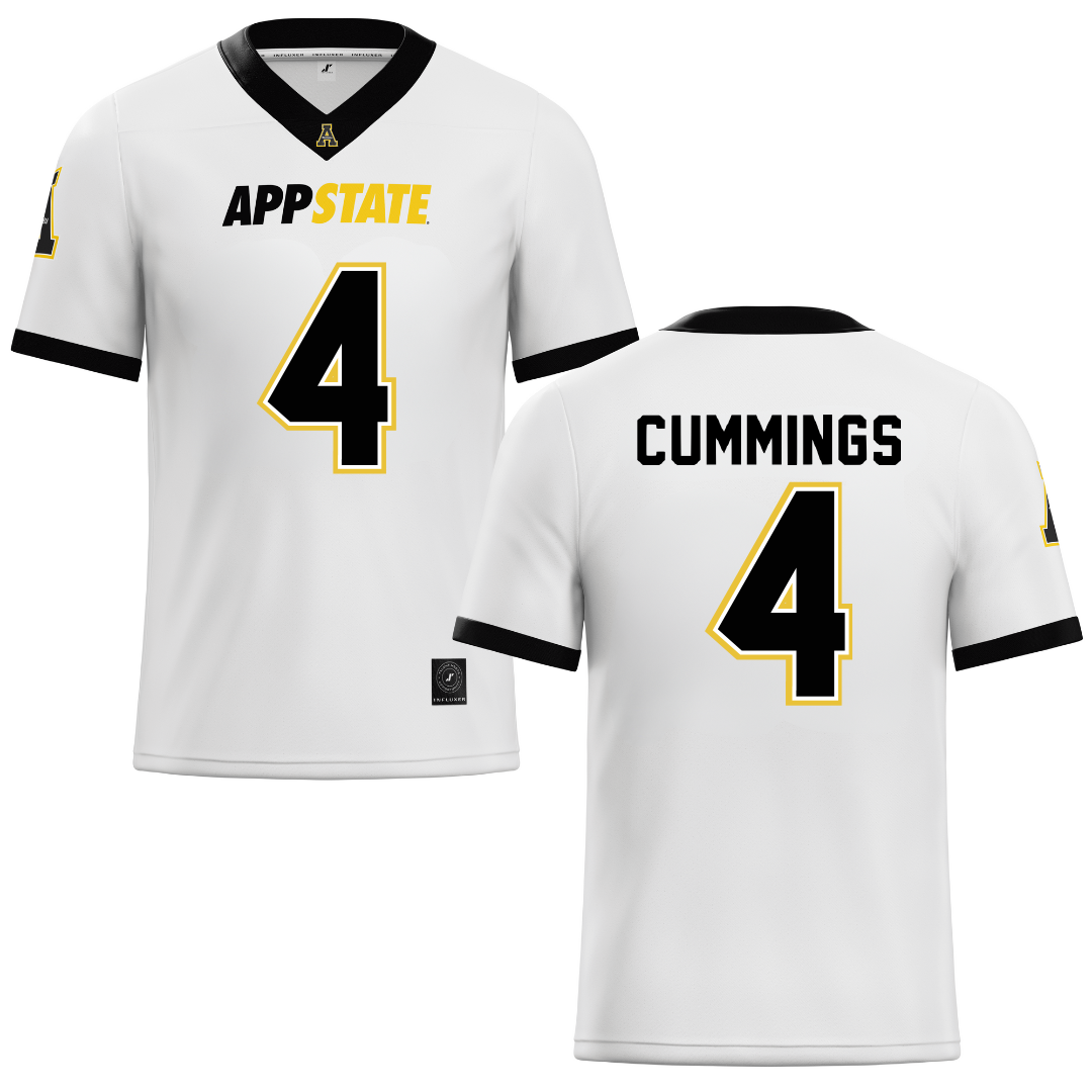 Appalachian State University White Football Jersey - #4 Izayah Cummings