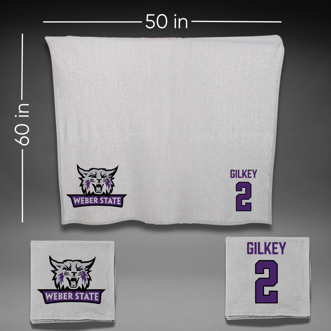 Weber State University Football Gray Blanket - #2 Jackson Gilkey