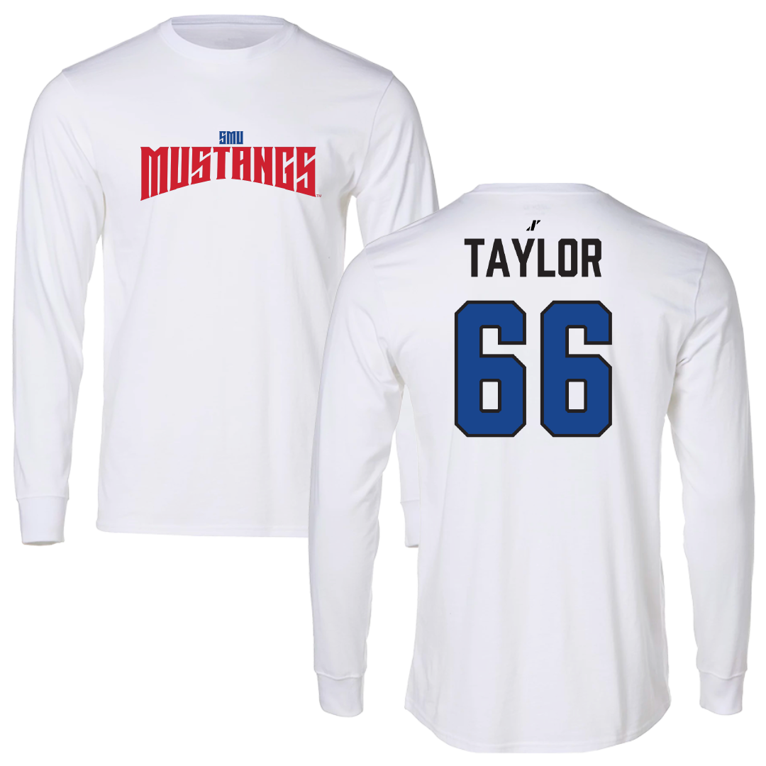 Southern Methodist University Soccer White Classic Performance Long Sleeve - #66 Haven Taylor