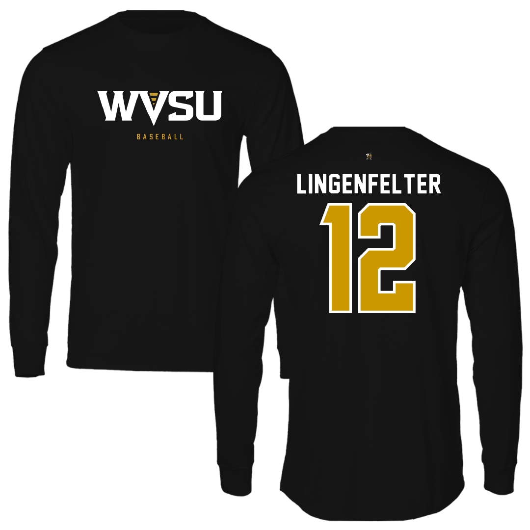 West Virginia State University Baseball Black Performance Long Sleeve - #12 Logan Lingenfelter
