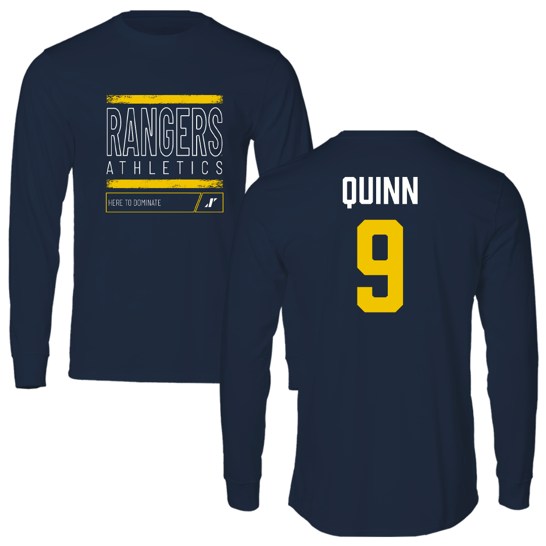 Regis University (Colorado) Softball Navy Dominate Performance Long Sleeve - #9 Jane Quinn