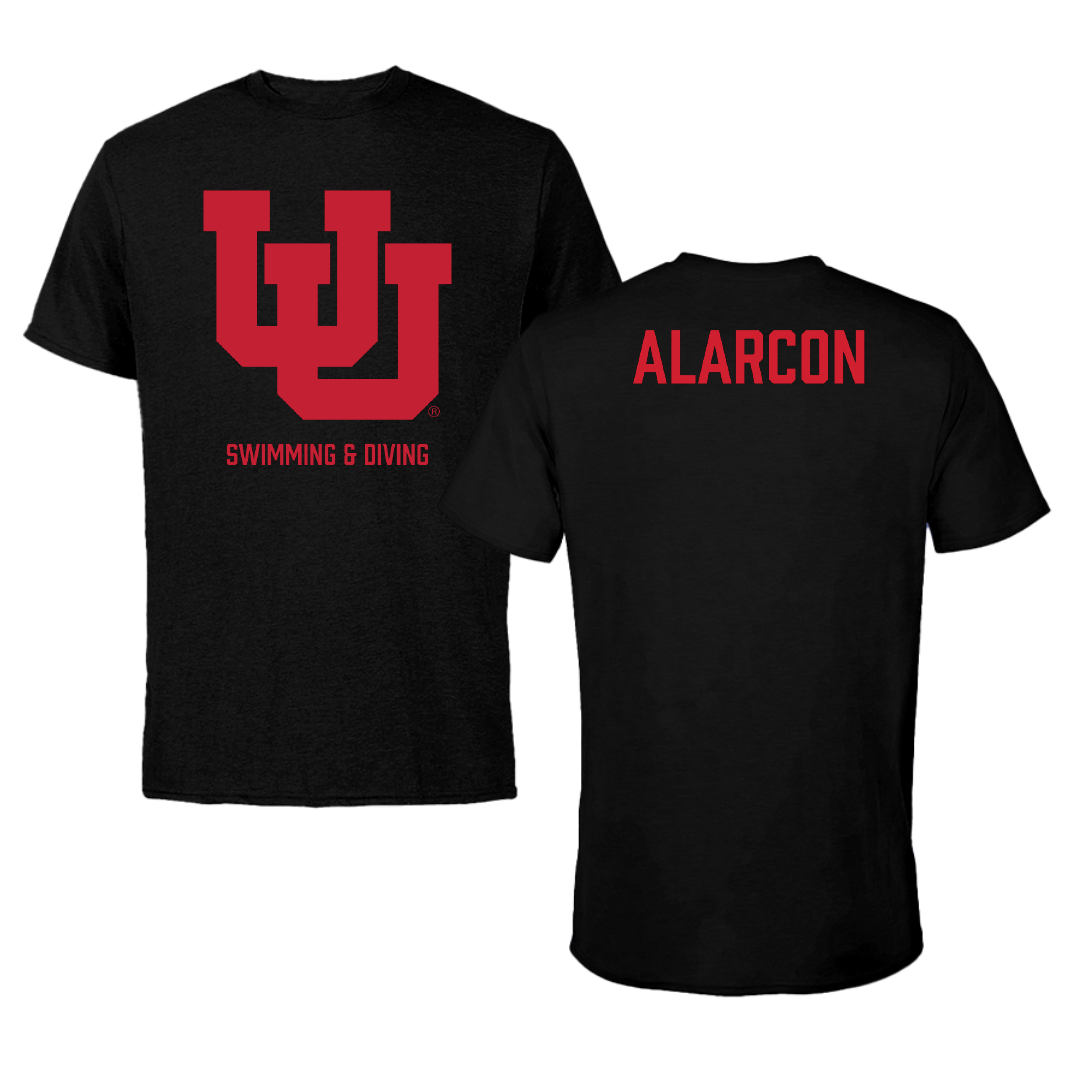 University of Utah Swimming & Diving Black Performance Tee - Landon Alarcon