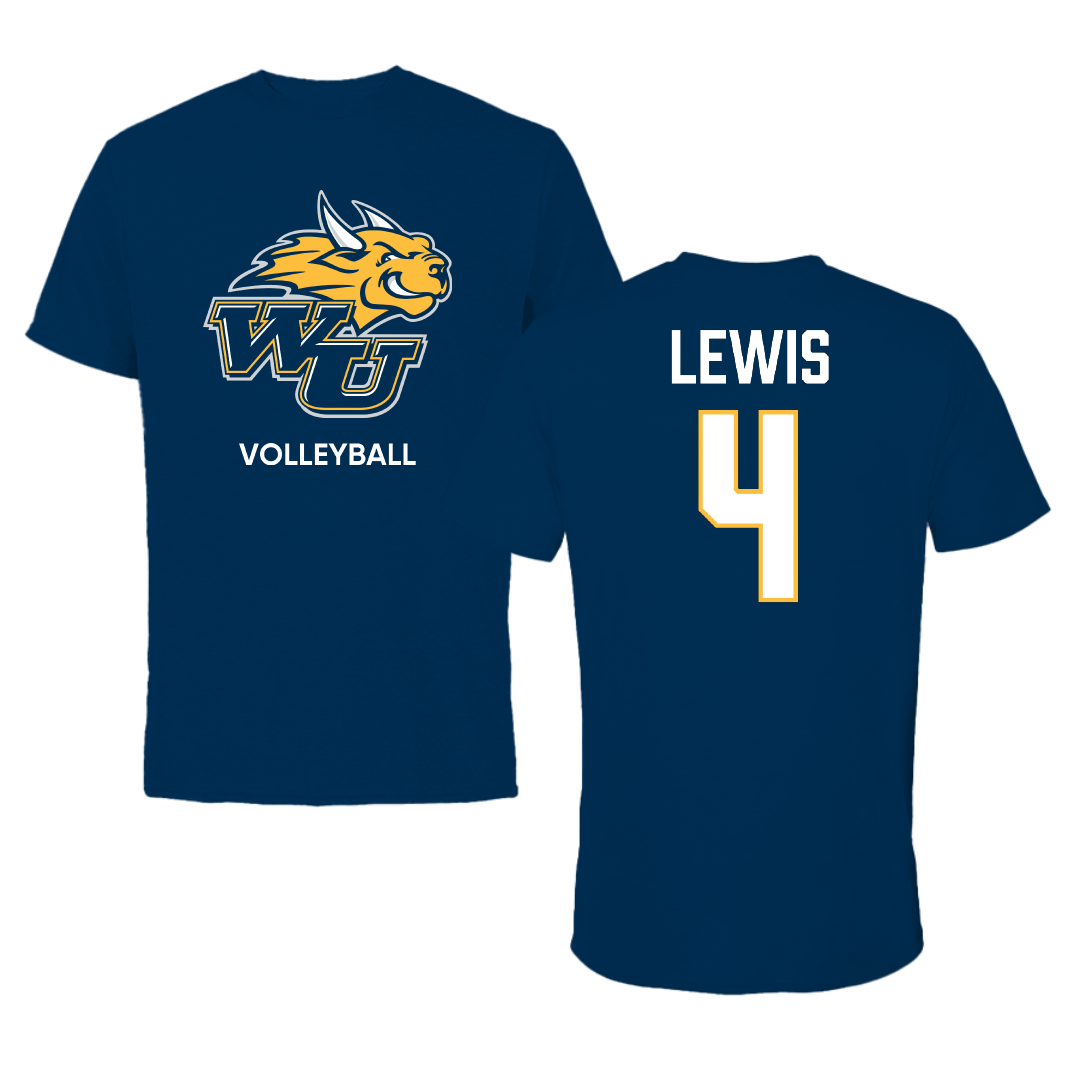Webster University Volleyball Navy University Performance Tee - #4 Jaycee Lewis