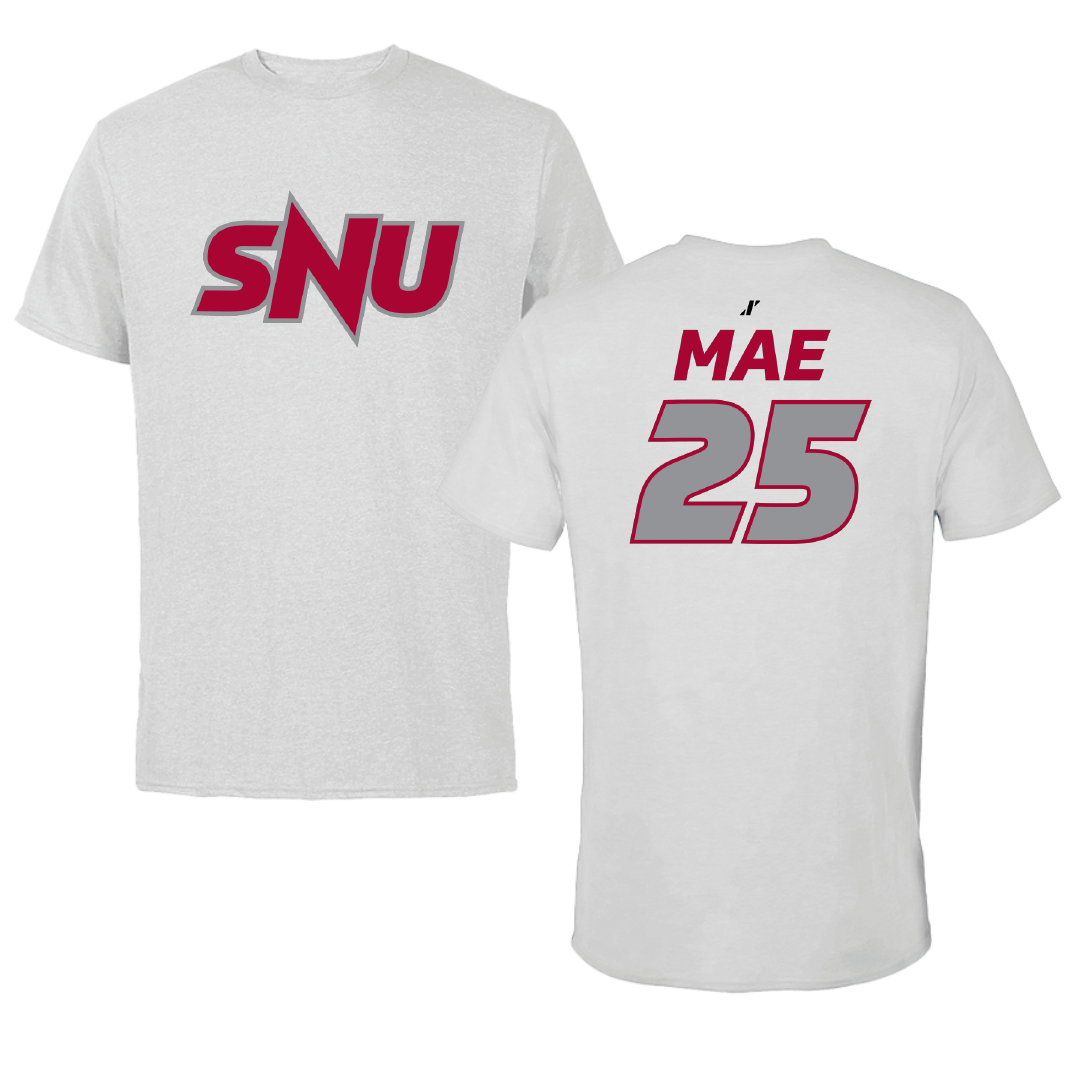 Southern Nazarene University Bowling (W) Light Gray Performance Tee - #25 Mae Mae