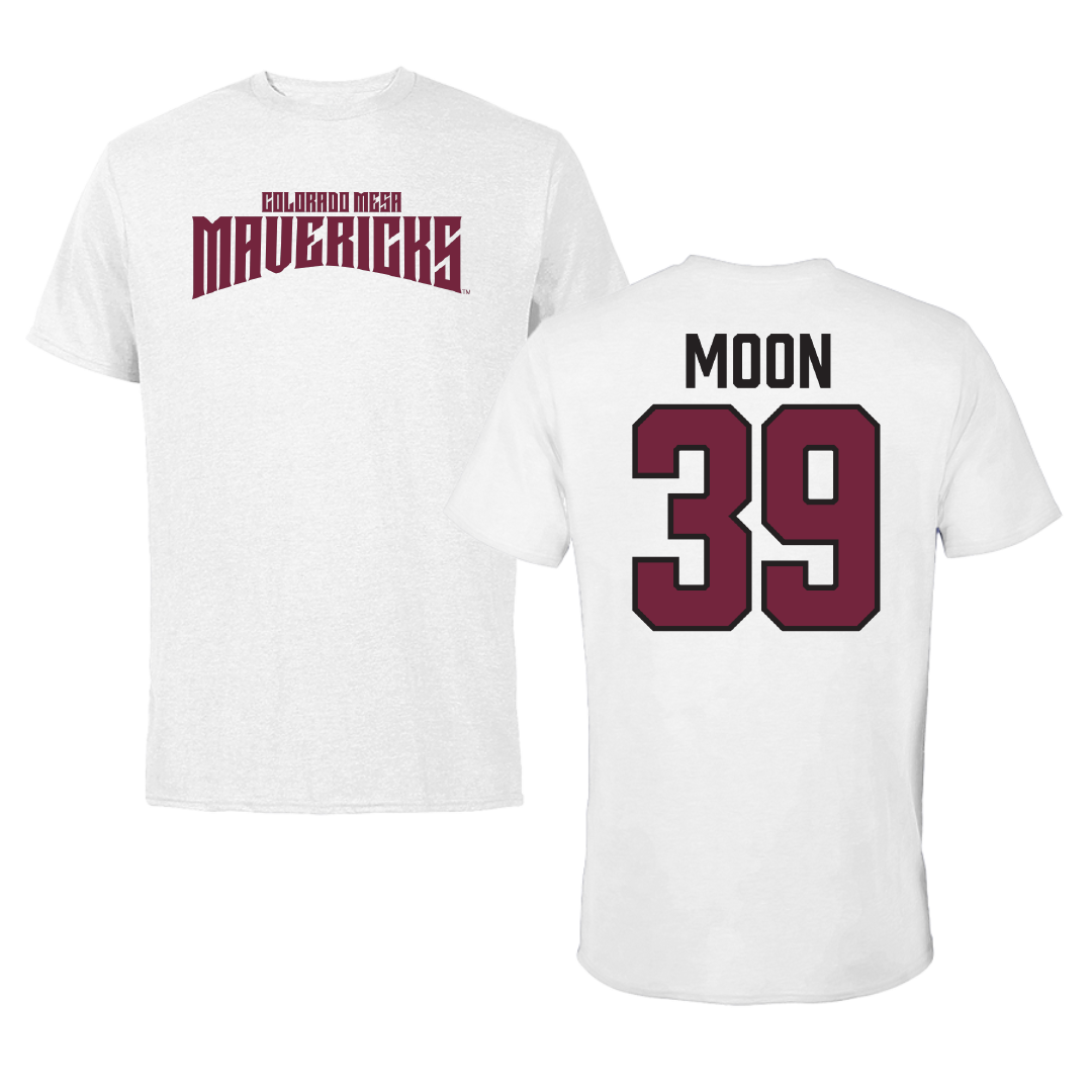 Colorado Mesa University Football White Classic Performance Tee - #39 Sullivan Moon
