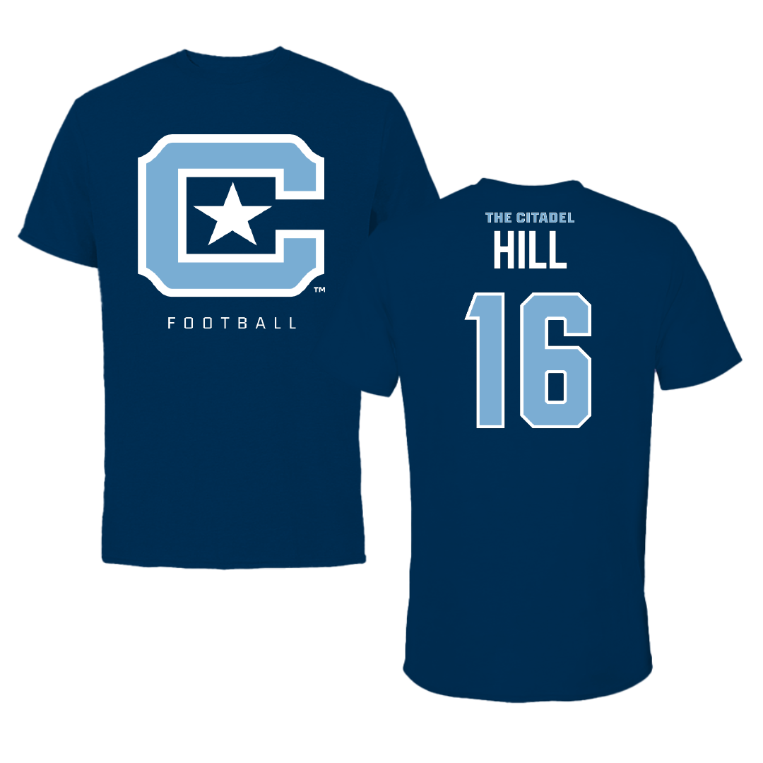 The Citadel Football Navy Performance Tee - #16 Xavier Hill