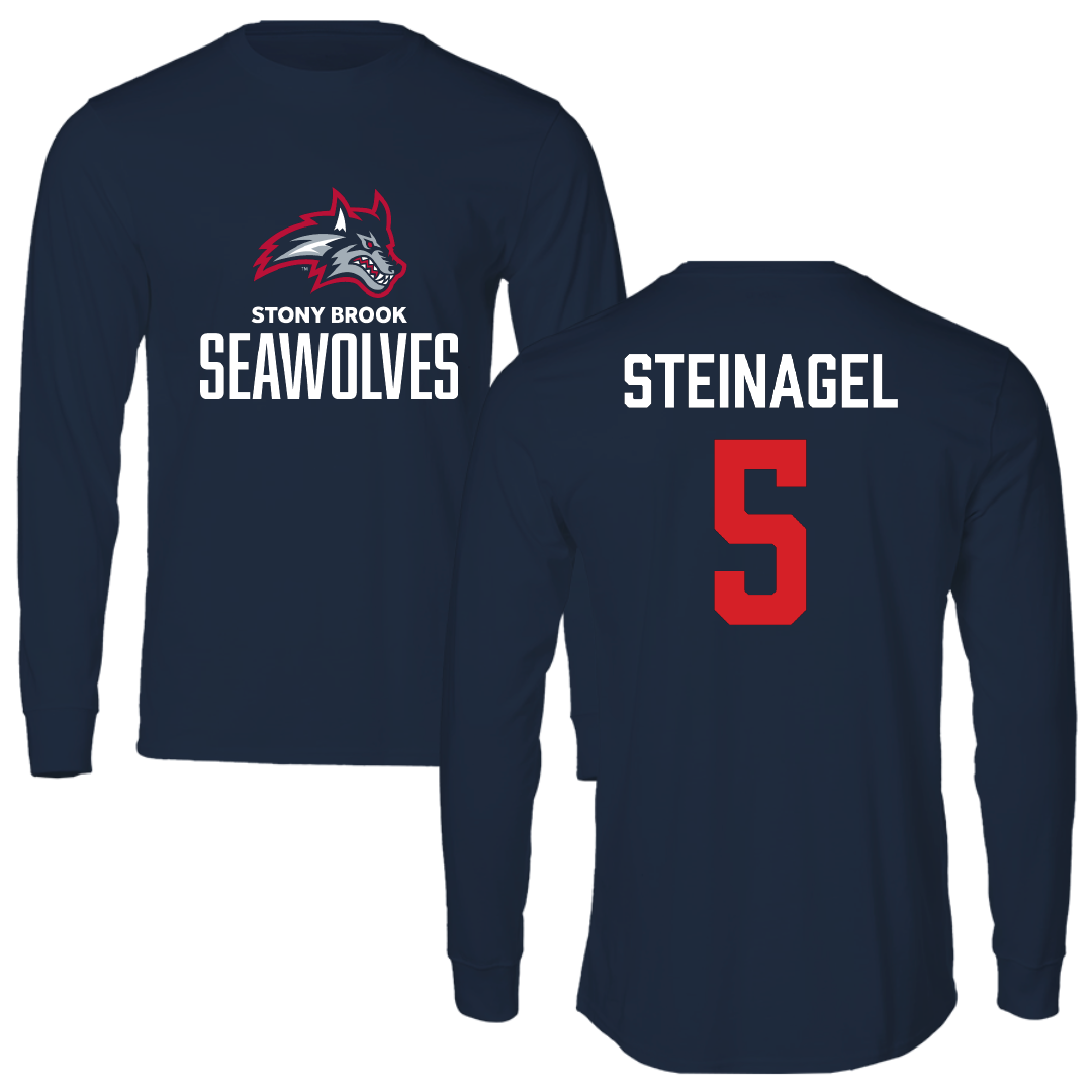 Stony Brook University Soccer Navy Long Sleeve - #5 Taylor Steinagel