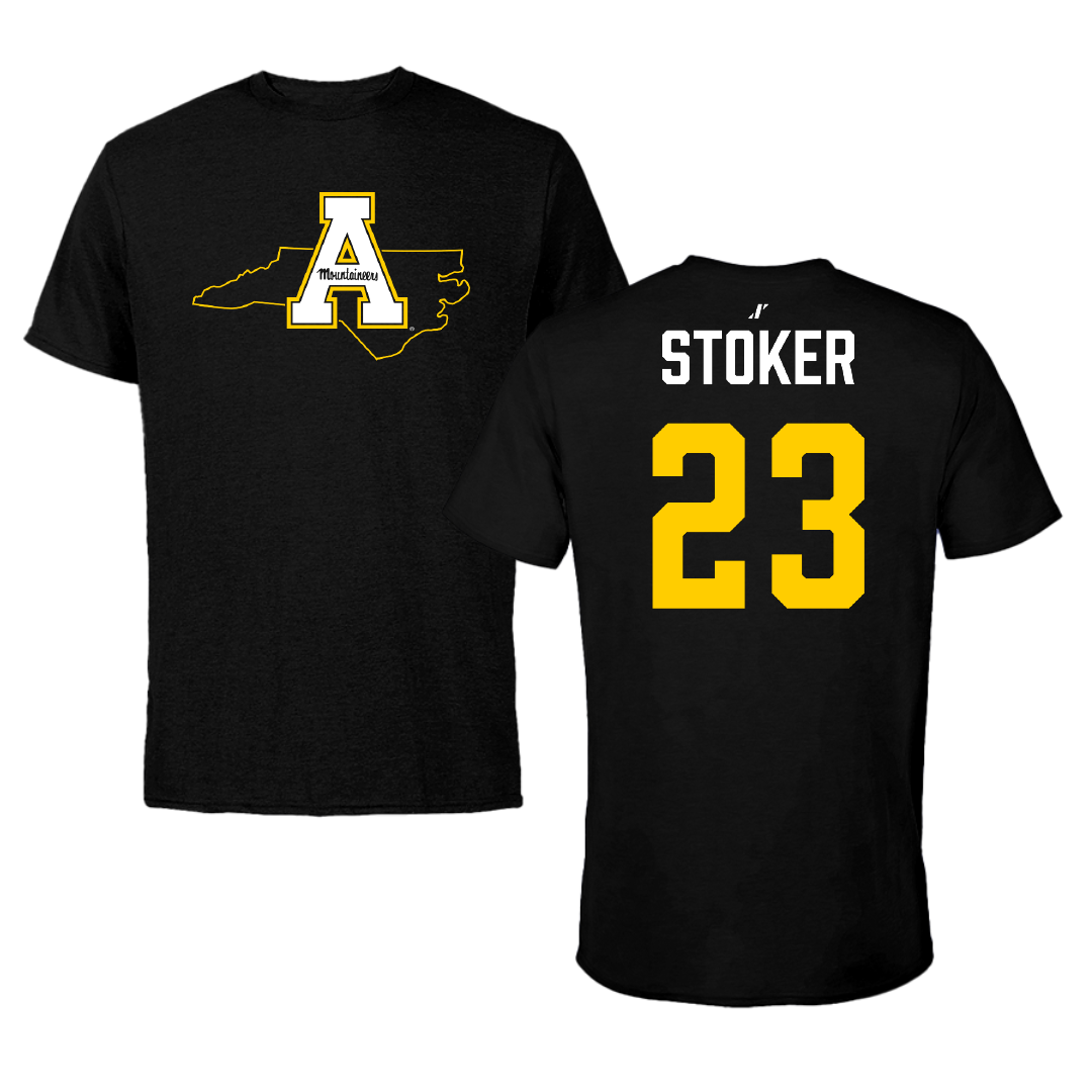 Appalachian State University Basketball (W) Black State Performance Tee - #23 Riley Stoker