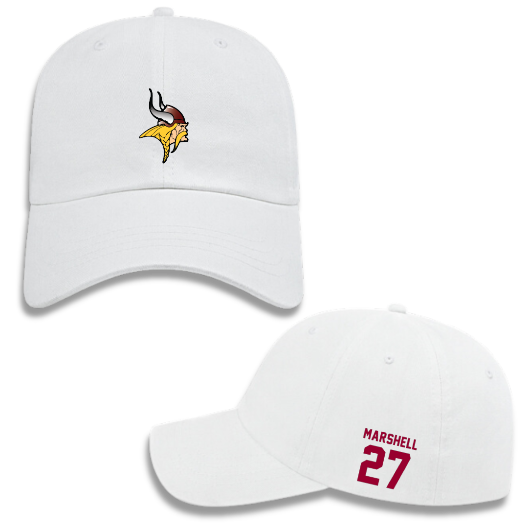 Valley City State University Football White Hat - #27 Laggarius Marshell