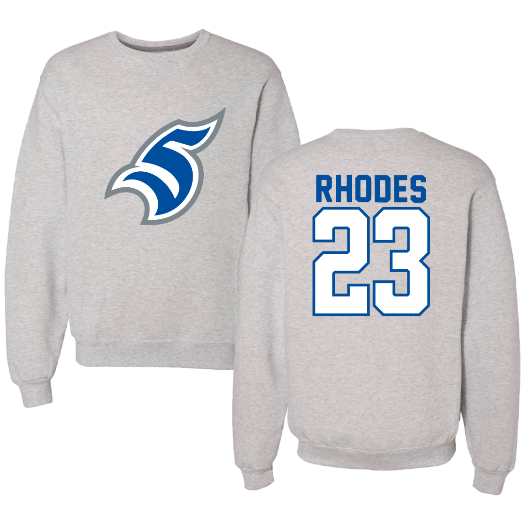Thomas More University Lacrosse Gray Crewneck - #23 Miles Rhodes