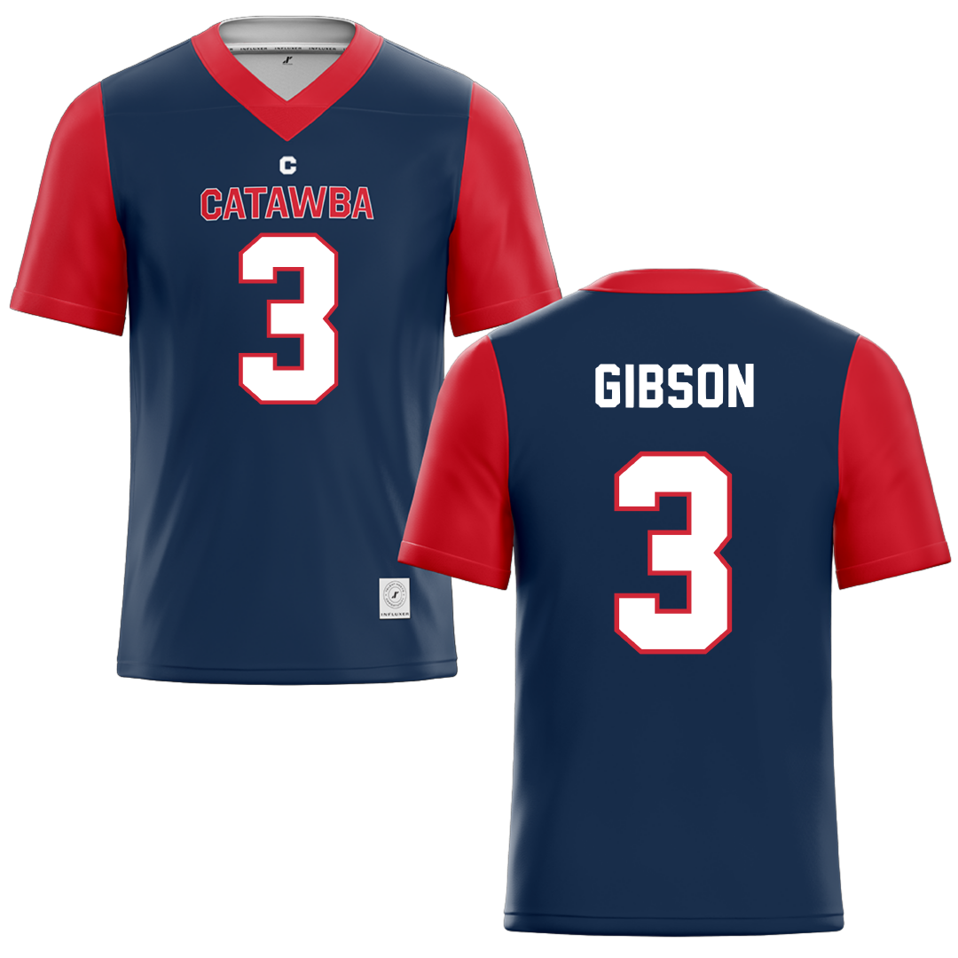 Catawba College Navy Football Jersey - #3 Chase Gibson