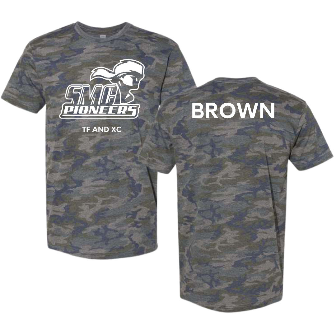 Spartanburg Methodist College TF and XC Vintage Camo Tee - Devon Brown