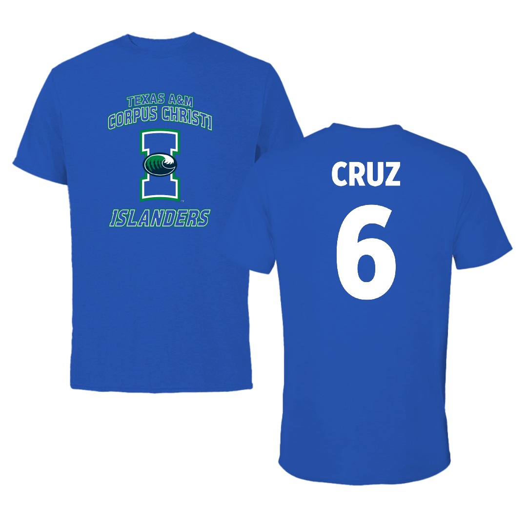 Texas A&M University-Corpus Christi Band Blue Islanders Tee - #6 Nick Cruz