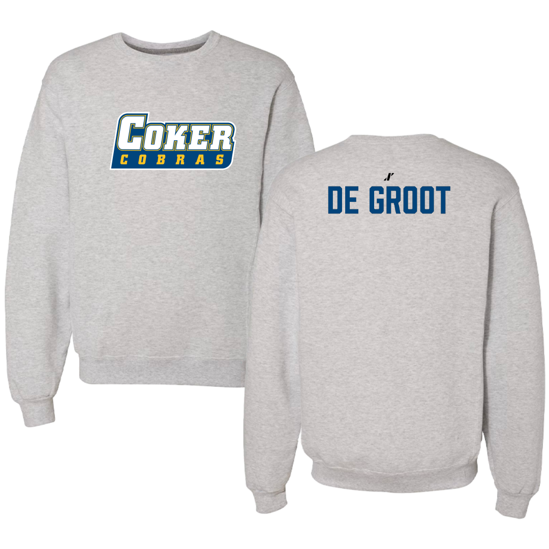 Coker University Tennis (M) Light Gray Crewneck - Noah De Groot