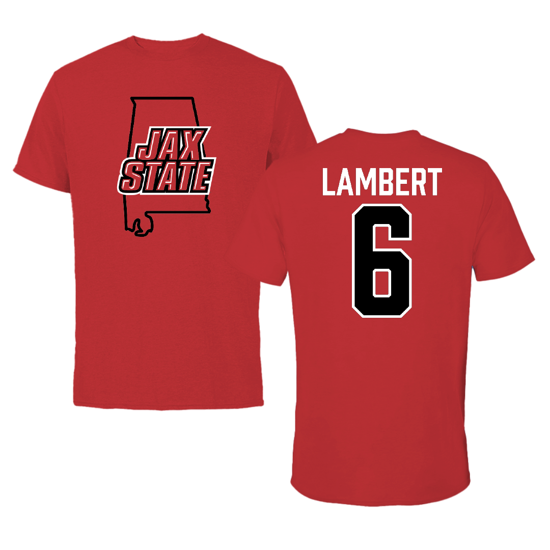 Jacksonville State University Football Red State Performance Tee - #6 Carter Lambert