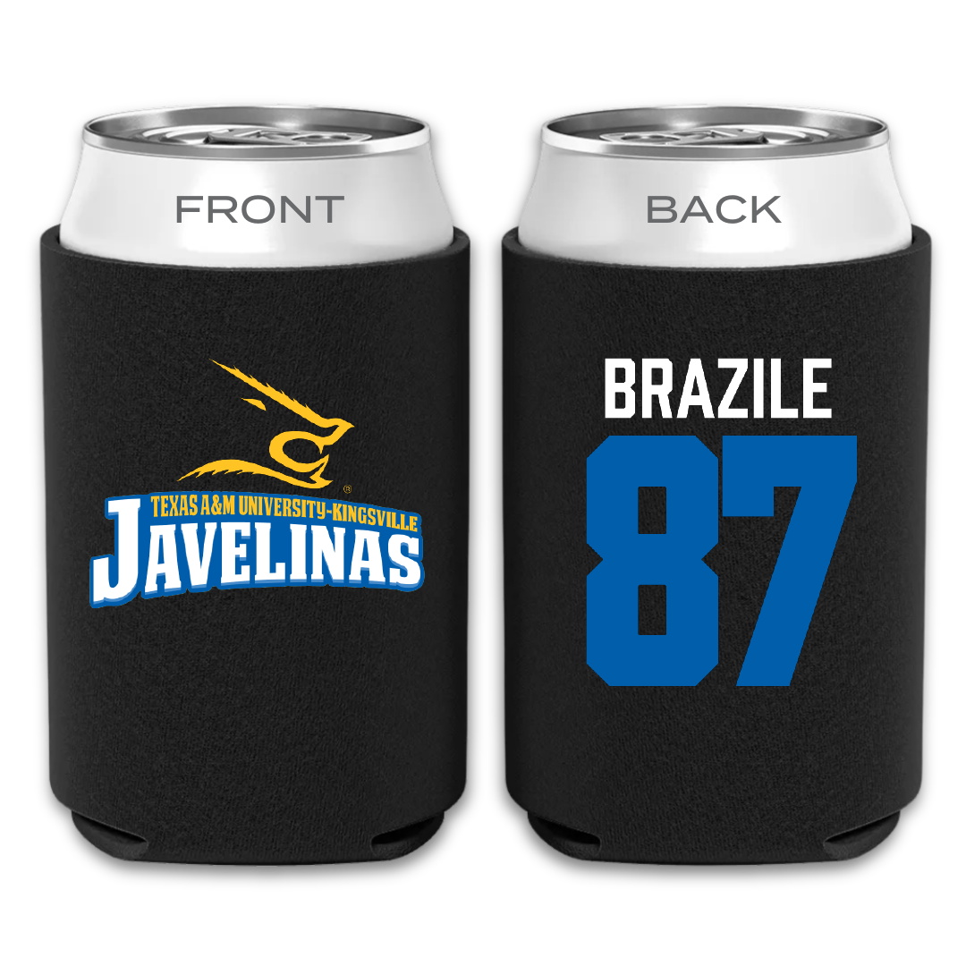 Texas A&M University-Kingsville Football Black Can Cooler - #87 Vance Brazile
