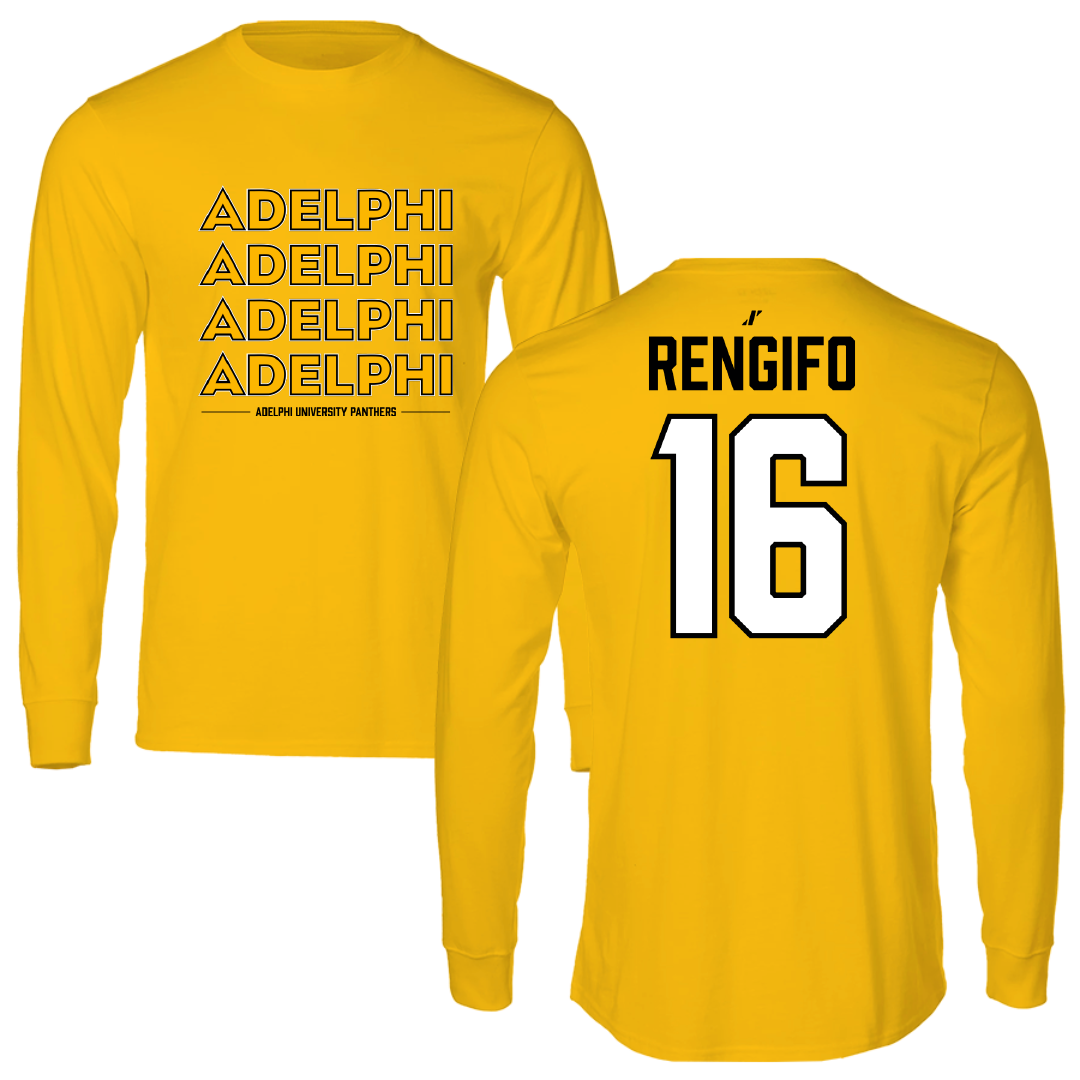 Adelphi University Baseball Gold General Long Sleeve - #16 Giancarlo Rengifo