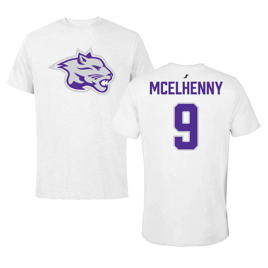 Young Harris College Lacrosse (M) White Performance Tee - #9 John McElhenny
