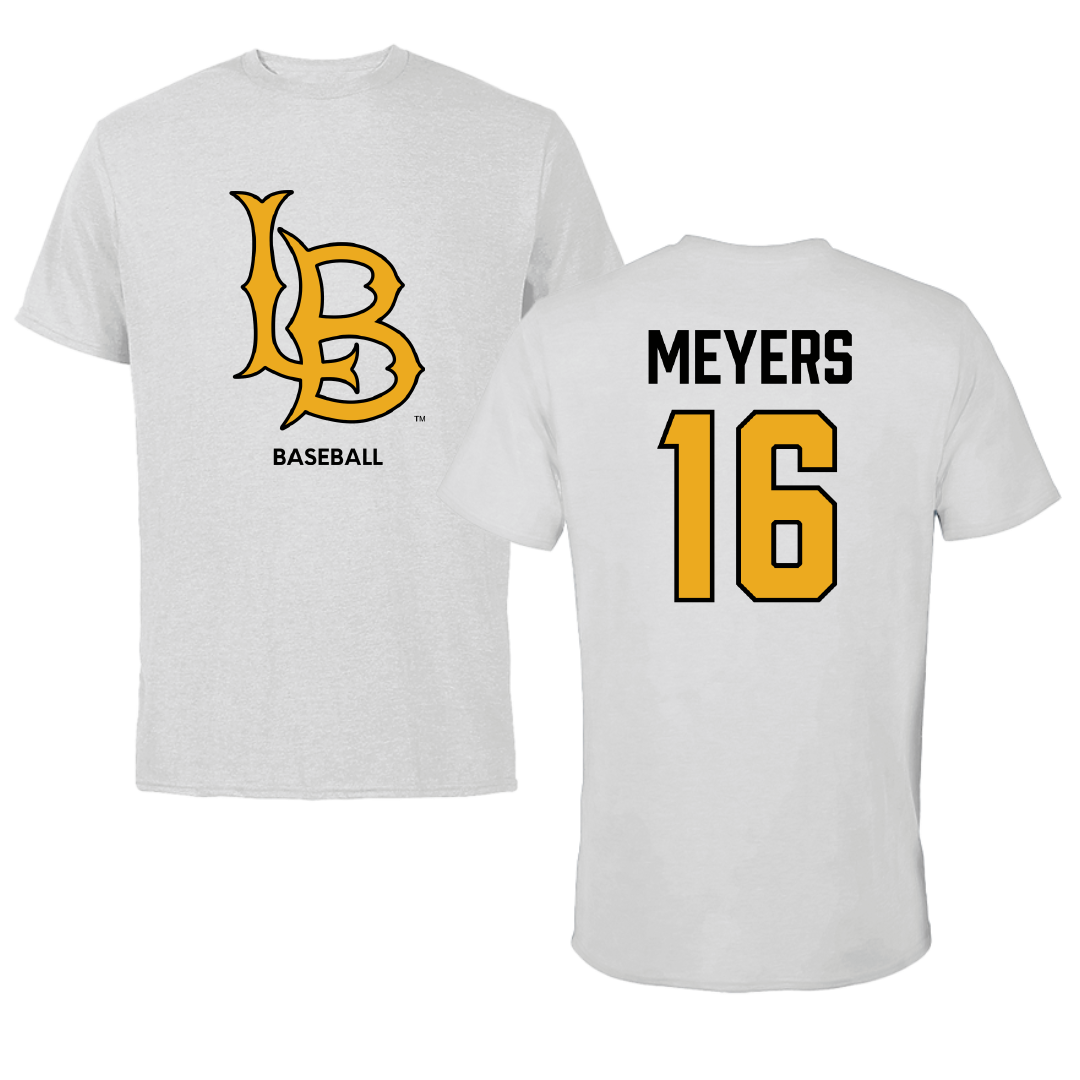 Long Beach State University Baseball Light Gray Tee - #16 Roman Meyers