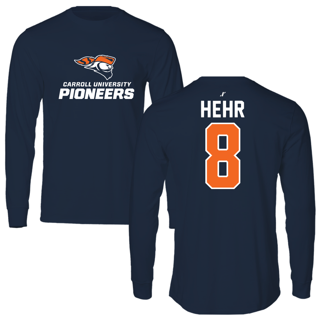 Carroll University Lacrosse Navy Long Sleeve - #8 Matt Hehr