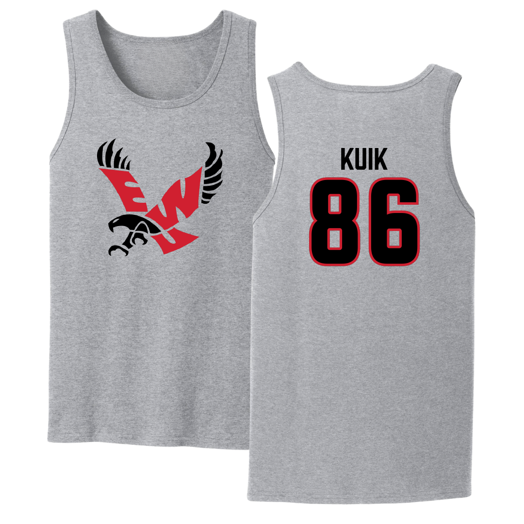 Eastern Washington University Football Sport Gray Tank Top - #86 Braden Kuik