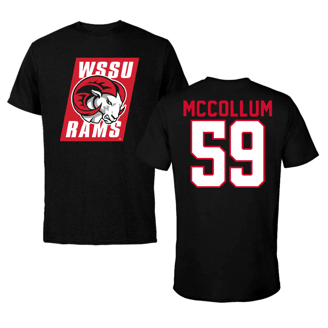 Winston-Salem State University Football Black Performance Tee - #59 Rashaad McCollum