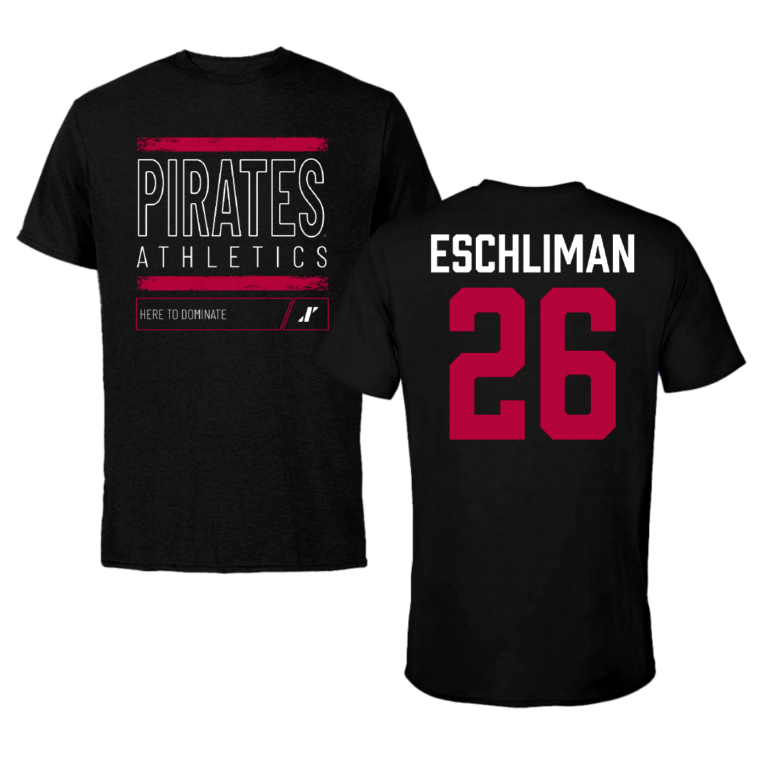 Whitworth University Soccer Black Dominate Performance Tee - #26 Jack Eschliman
