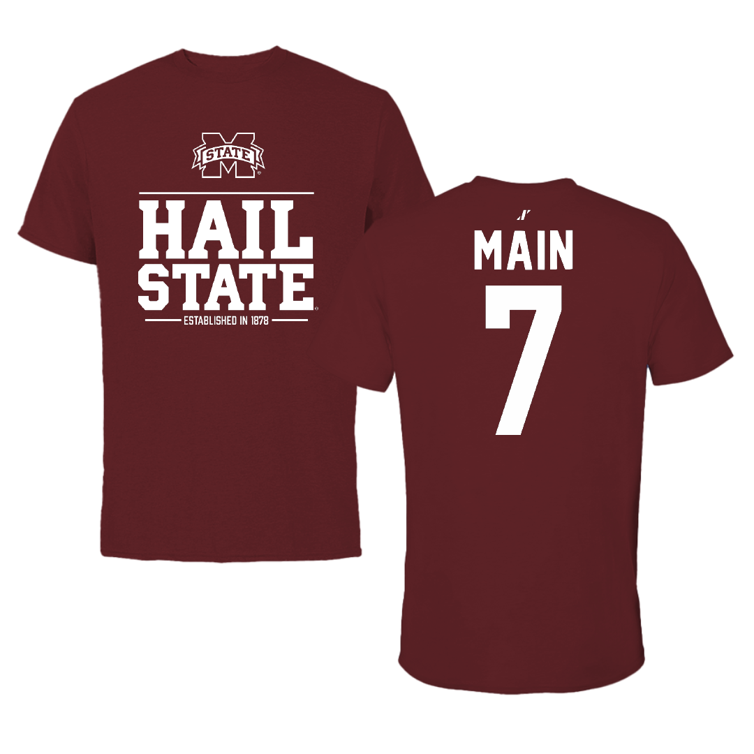 Mississippi State University Soccer Maroon General Tee - #7 Zoe Main