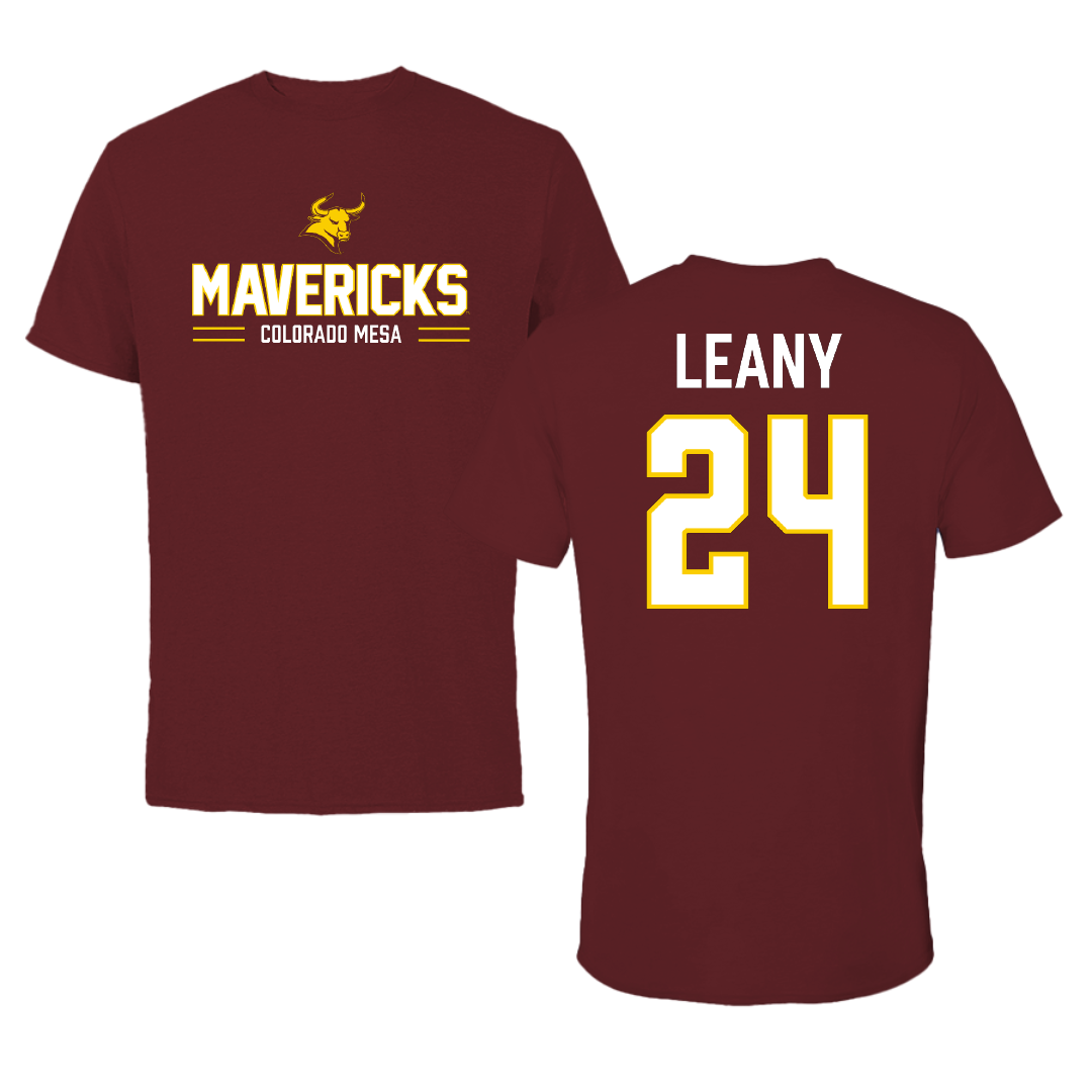 Colorado Mesa University Football Maroon General Performance Tee - #24 Lex Leany
